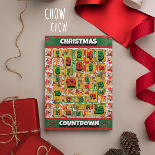 Chow Chow Dog Countdown Christmas Advent Calendar Holiday Card