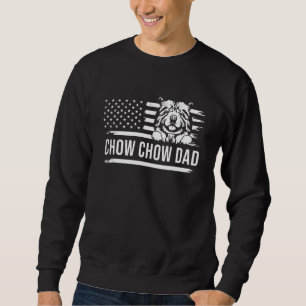 Chow chow dog DAD dog owner mixed with USA patriot Sweatshirt