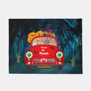 Chow Chow Dog Driving Car Scary Halloween  Doormat