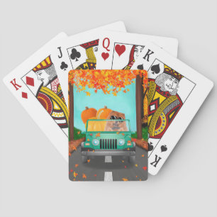 Chow Chow Dog Fall Pumpkin Playing Cards