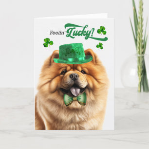 Chow Chow Dog Feelin' Lucky St Patrick's Day Holiday Card