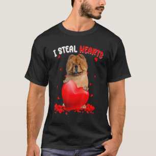Chow Chow Dog I Steal Hearts Cute Valentine Day Wo T-Shirt