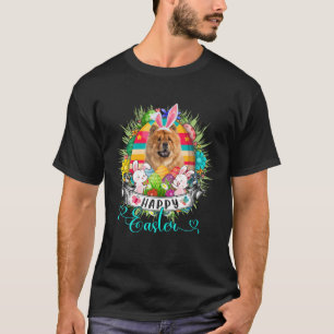 Chow Chow Dog In Easter Eggs Basket Bunnies Happy T-Shirt