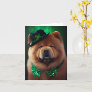 Chow Chow Dog in St. Patrick's Day Dress Card