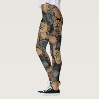 Chow Chow Dog Leggings printed.