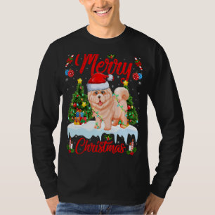 Chow Chow Dog Lights Xmas Tree Santa Chow Chow Chr T-Shirt