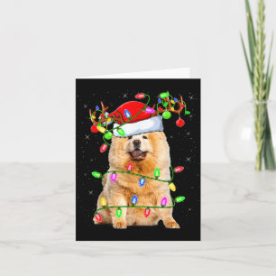 Chow Chow Dog Lover Xmas Lighting Santa Chow Chow Card