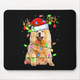 Chow Chow Dog Lover Xmas Lighting Santa Chow Chow Mouse Mat