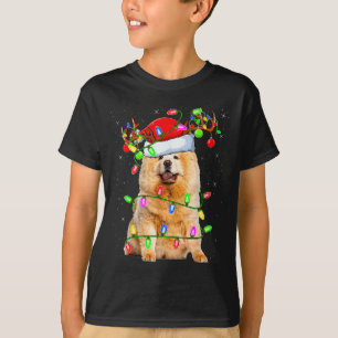 Chow Chow Dog Lover Xmas Lighting Santa Chow Chow  T-Shirt