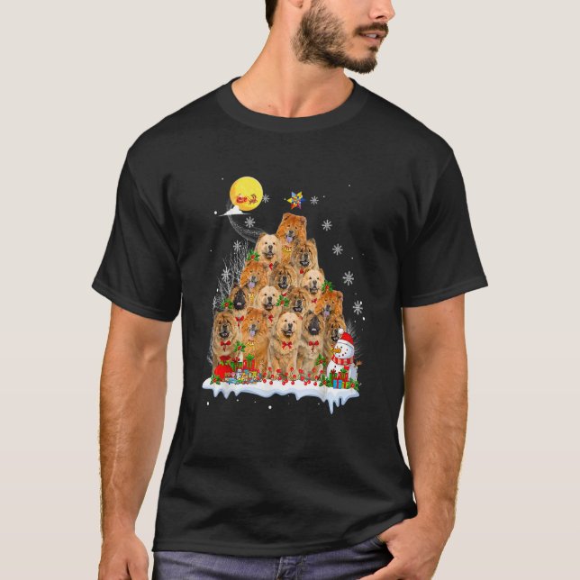 Chow Chow Dog  Matching Santa Chow Chow Christmas  T-Shirt (Front)