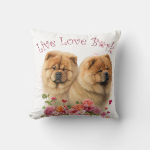 Chow Chow Dog Mum Floral Cushion