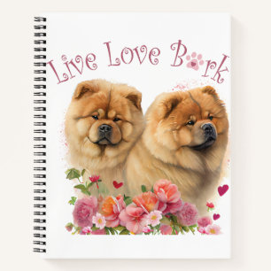 Chow Chow Dog Mum Floral Notebook