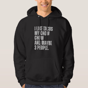 Chow Chow Dog Owner Tacos Lover Vintage Funny Dog Hoodie