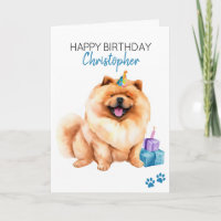 Chow Chow Dog Personalised Happy Birthday