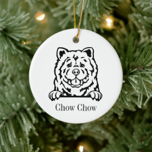 chow chow dog personalised pet ornament, Cu Ceramic Tree Decoration
