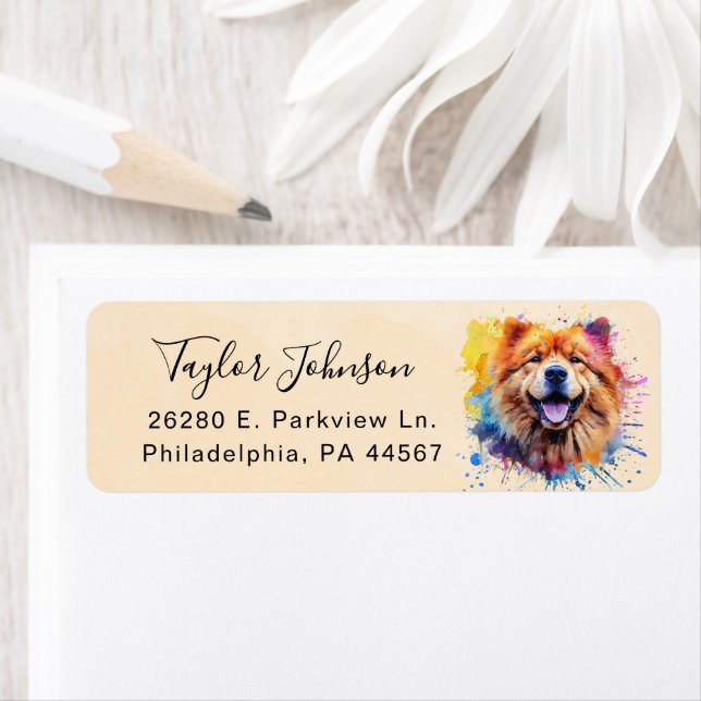 Chow Chow Dog Return Address Label (Insitu)