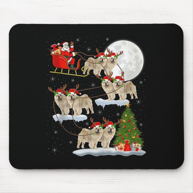 Chow Chow Dog Santa Sleigh Flying Funny Magical Ch Mouse Mat (Front)