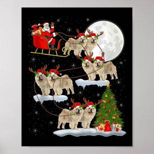 Chow Chow Dog Santa Sleigh Flying Funny Magical Ch Poster