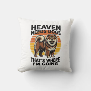 Chow Chow Dog Shirt Heaven Tribute Vintage Engravi Cushion