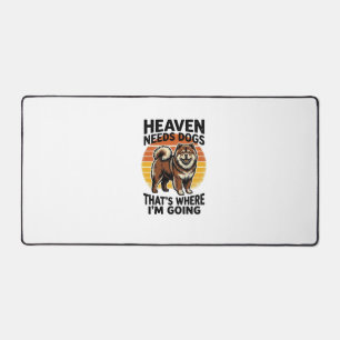 Chow Chow Dog Shirt Heaven Tribute Vintage Engravi Desk Mat