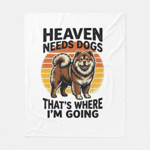 Chow Chow Dog Shirt Heaven Tribute Vintage Engravi Fleece Blanket