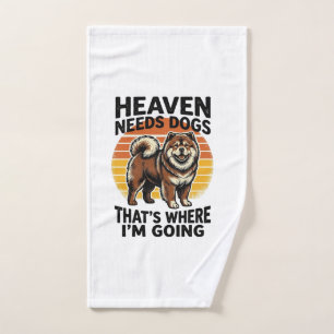 Chow Chow Dog Shirt Heaven Tribute Vintage Engravi Hand Towel