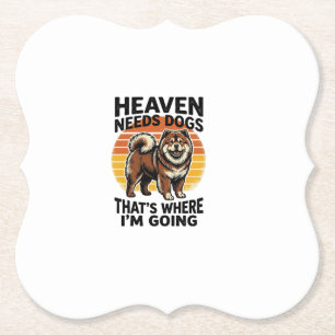 Chow Chow Dog Shirt Heaven Tribute Vintage Engravi Paper Coaster