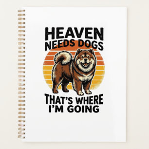 Chow Chow Dog Shirt Heaven Tribute Vintage Engravi Planner
