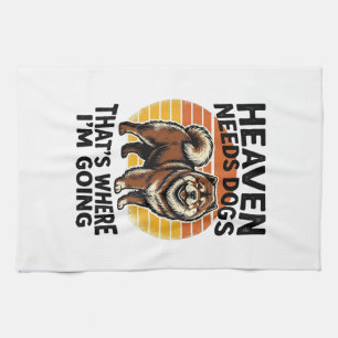 Chow Chow Dog Shirt Heaven Tribute Vintage Engravi Tea Towel