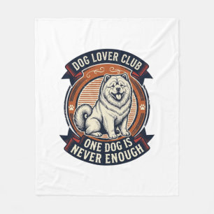 Chow Chow Dog Shirt One Dog Is Never Enough Retro Fleece Blanket