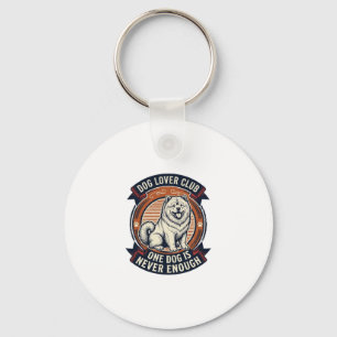 Chow Chow Dog Shirt One Dog Is Never Enough Retro Key Ring