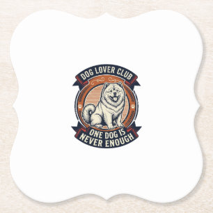 Chow Chow Dog Shirt One Dog Is Never Enough Retro Paper Coaster