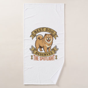 Chow Chow Dog Shirt Vintage Engraving Funny Pet De Bath Towel