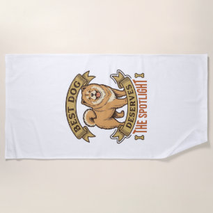 Chow Chow Dog Shirt Vintage Engraving Funny Pet De Beach Towel