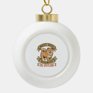 Chow Chow Dog Shirt Vintage Engraving Funny Pet De Ceramic Ball Christmas Ornament