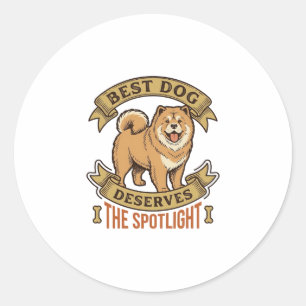 Chow Chow Dog Shirt Vintage Engraving Funny Pet De Classic Round Sticker