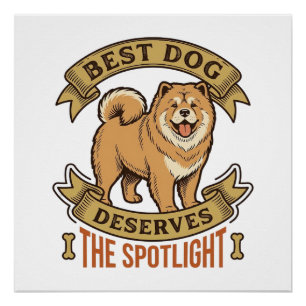 Chow Chow Dog Shirt Vintage Engraving Funny Pet De Poster