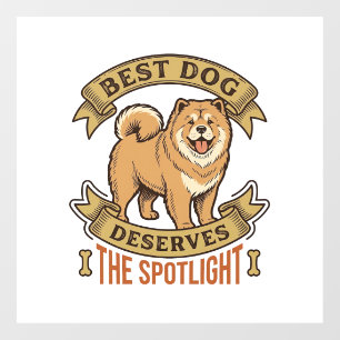 Chow Chow Dog Shirt Vintage Engraving Funny Pet De Window Cling