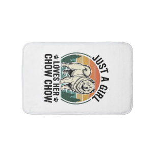 Chow Chow Dog Shirt Vintage Girl Dog Lover Art_1 Bath Mat
