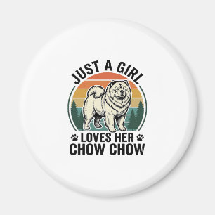 Chow Chow Dog Shirt Vintage Girl Dog Lover Art_1 Magnet