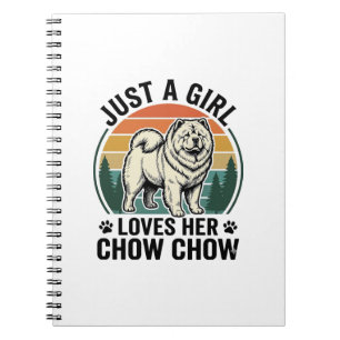 Chow Chow Dog Shirt Vintage Girl Dog Lover Art_1 Notebook
