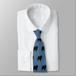 Chow Chow Dog Silhouettes Pattern Grey and Blue Tie<br><div class="desc">Blue Neck Tie with black Chow Silhouettes. This original Chow Chows pattern neck tie makes a great gift for dog dads! Available in a variety of colours, this cool tie makes a statement for anyone who loves a Rough Chow. An awesome gift for the guy who wears a tie for...</div>