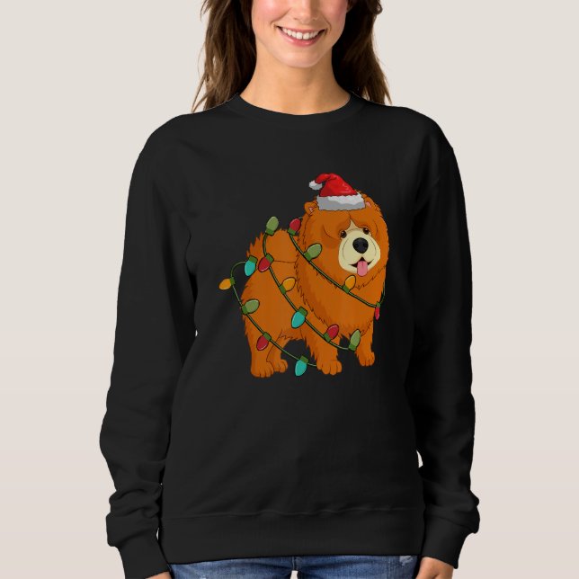 Chow Chow Dog Ugly Christmas Sweater Xmas Tree Lig (Front)