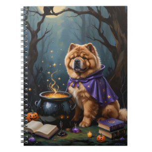 Chow Chow Dog Whimsical Halloween Painting Notebook