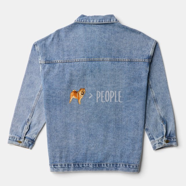 Chow Chow Dogs Are Greater Than People  Denim Jacket (Back)