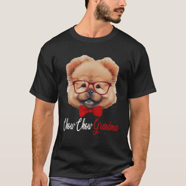 Chow Chow Grandma Headband Glasses T-Shirt (Front)