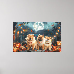 Chow Chow Halloween Spooky Canvas Print