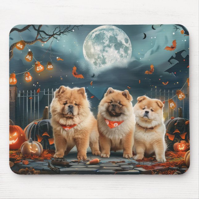 Chow Chow Halloween Spooky Mouse Mat (Front)