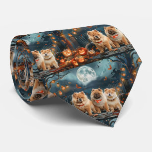 Chow Chow Halloween Spooky Tie
