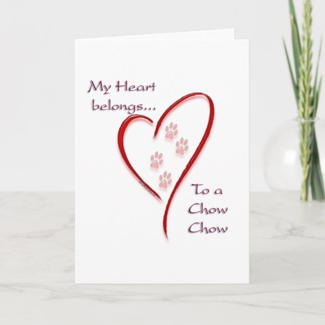 Chow Chow Heart Belongs Holiday Card (Front)